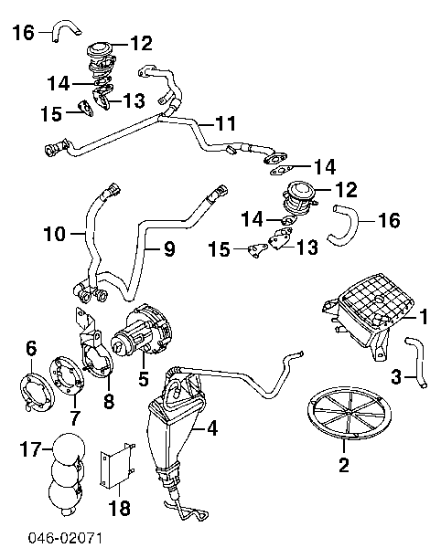 Válvula solenoide de regulação de comporta EGR para Audi 100 (4A, C4)