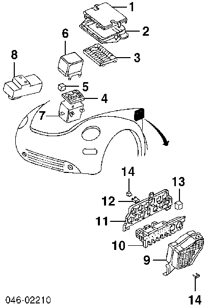 Relê de controlo dos espelhos para Audi 100 (4A, C4)