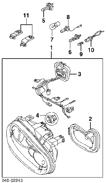 163005 Triclo consola (adaptador de fixação da luz dianteira esquerda)