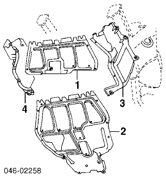 Proteção de motor, de panela (da seção de motor) para Volkswagen Golf (1J1)