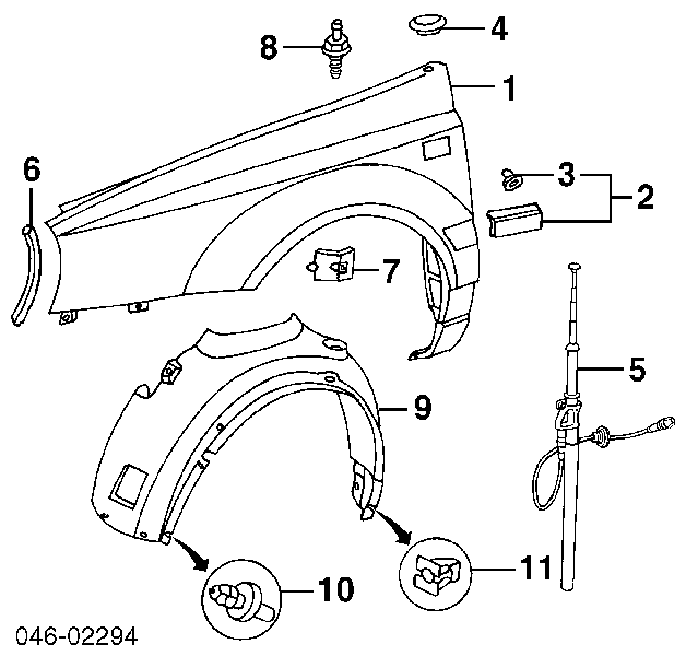 Moldura do pára-lama dianteiro esquerdo para Volkswagen Vento (1HX0)