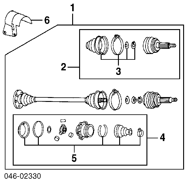 Bota de proteção externa de junta homocinética do semieixo dianteiro para Volkswagen Passat (B5, 3B3)