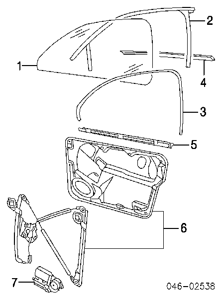 Mecanismo de acionamento de vidro da porta dianteira direita para Volkswagen Passat (B5, 3B3)