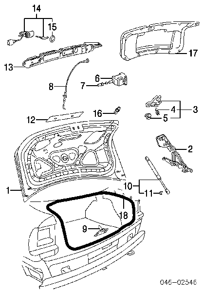 Уплотнитель крышки багажника на Volkswagen Passat B5, 3B2