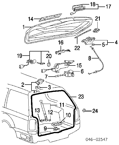 Gozno de garra (parte complementar) de fecho da porta traseira (de bagageiro, 3ª/5ª) para Seat Ibiza (6J1)