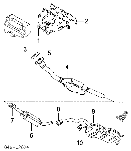 Tubo de admissão dianteiro (calças) do silenciador para Skoda Octavia (A4, 1U2)