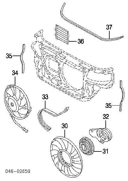 Ventilador (roda de aletas) do radiador de esfriamento para Volkswagen Passat (B5, 3B3)