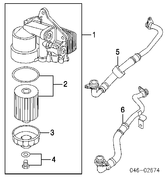 Caixa do filtro de óleo para Volkswagen Passat (B5, 3B3)