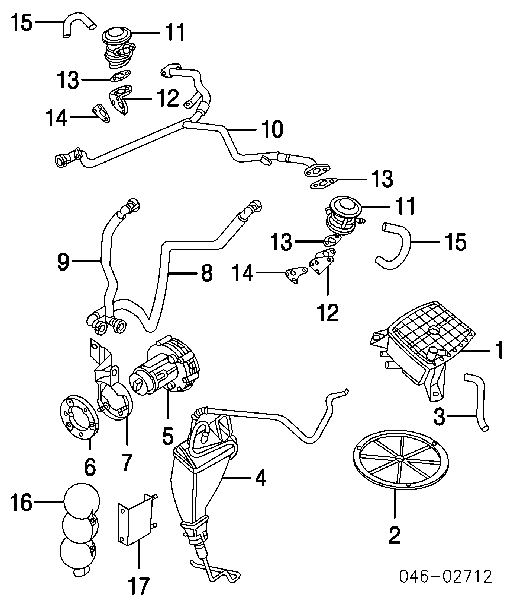 Tanque do sistema de vácuo de motor (amortecedor) para Volkswagen Passat (B5, 3B6)