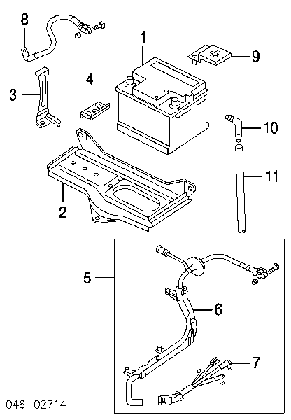 3U0805213 VAG cárter de bateria recarregável (pilha)