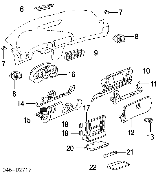 Облицовка приборов управления "торпедо" на Volkswagen Passat B5, 3B3