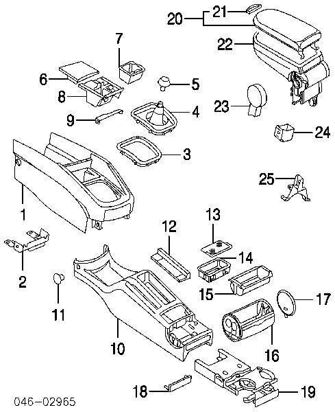 Suporte para copos de braço de consola central para Volkswagen Transporter (7HB, 7HJ)