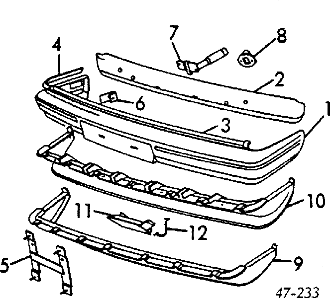 Reforçador do pára-choque dianteiro para Volvo 240 (P242, P244)