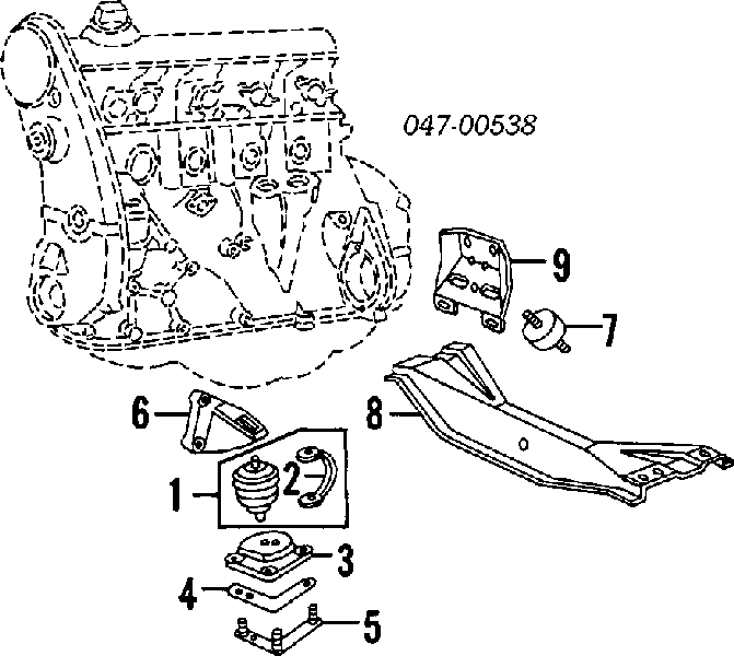 Левая/правая опора двигателя 13294285 Volvo