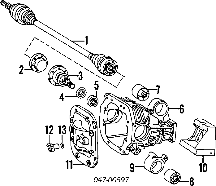 Bucim de redutor do eixo traseiro para Volvo S60 (RS, RH)