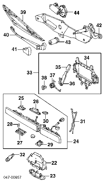 0390201407 Bosch motor de limpador pára-brisas de vidro traseiro