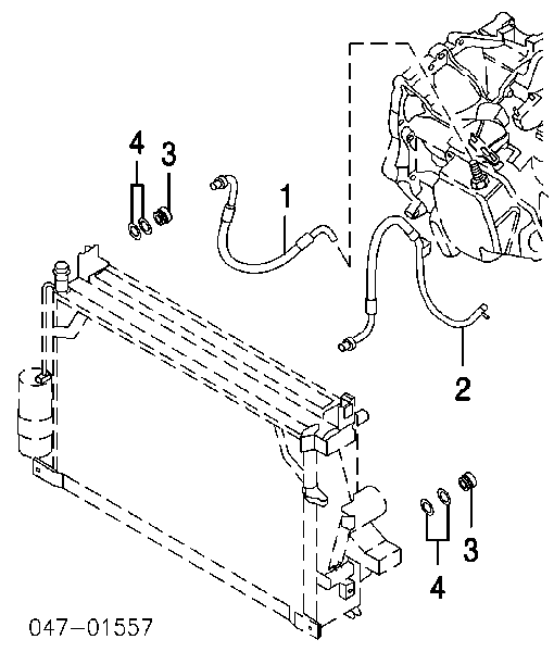 Vedante anular de tubo do radiador de forno para Volvo S70 (LS, LT)