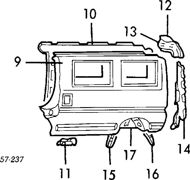 Guarda-barras direito dianteiro do pára-lama traseiro para Mitsubishi L 300 (P0W, P1W, P2W)