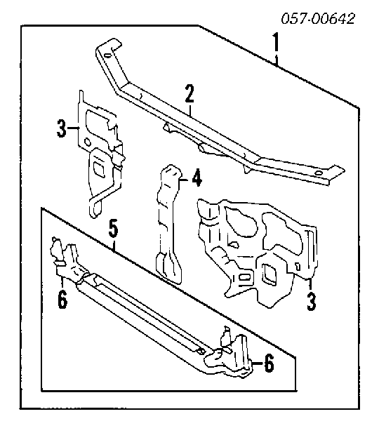 MB835881 Mitsubishi суппорт радиатора в сборе (монтажная панель крепления фар)