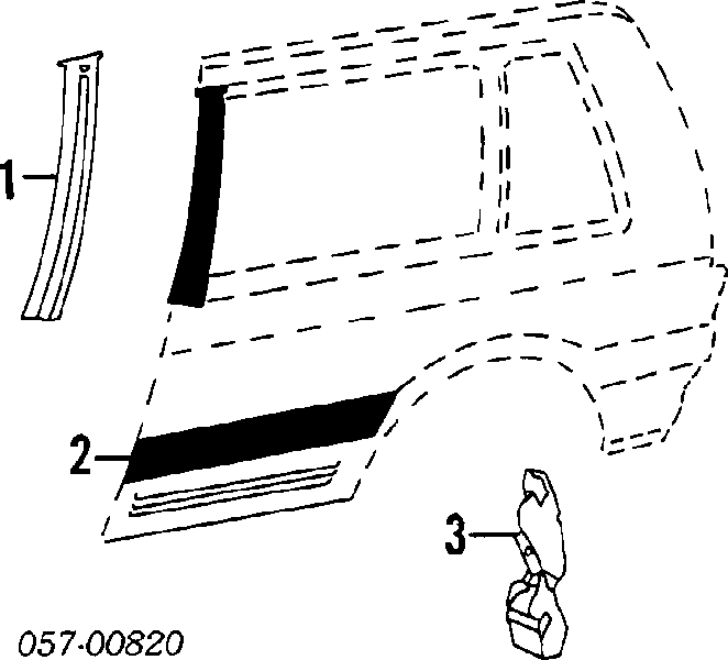Guarda-barras do pára-lama traseiro esquerdo para Mitsubishi Space Runner (N1W, N2W)