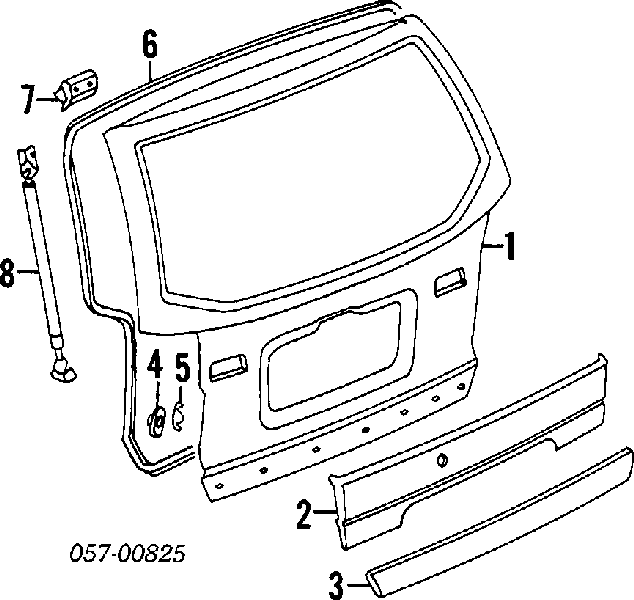 Amortecedor de tampa de porta-malas (de 3ª/5ª porta traseira) para Mitsubishi Space Runner (N1W, N2W)