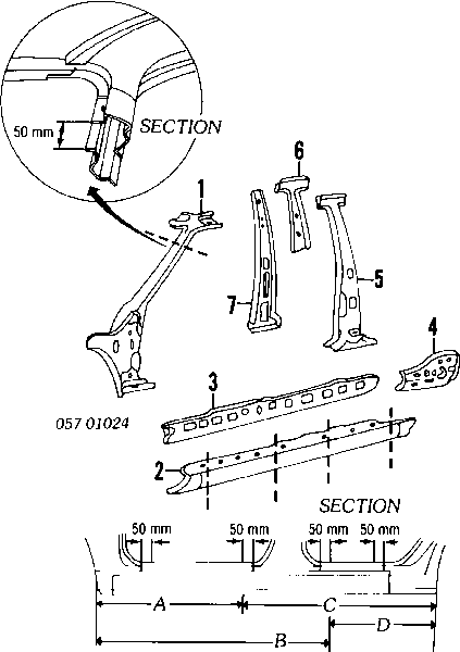 Порог внешний левый MB593331 Mitsubishi