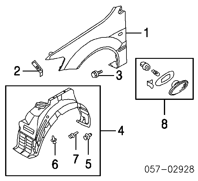 Cápsula (prendedor) de fixação do pára-choque traseiro para Mitsubishi Eclipse (GK)