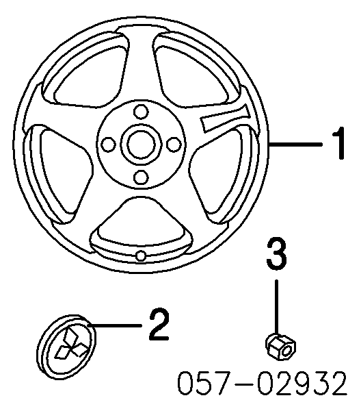 Колпак колесного диска на Mitsubishi Space Runner N60