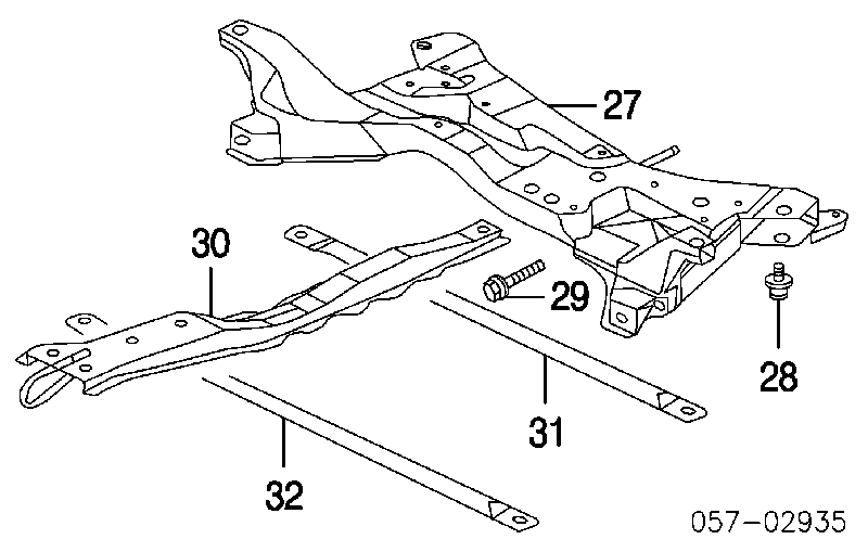 Parafuso de fixação de braço oscilante dianteiro, inferior para Mitsubishi Lancer (CSA)