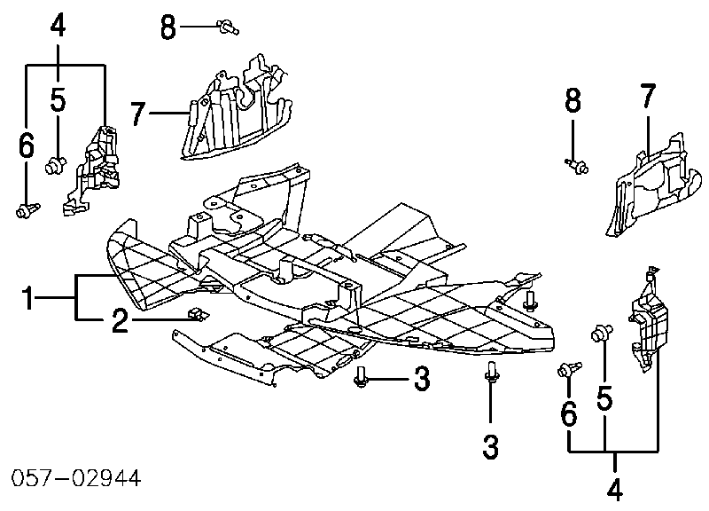 Cápsula (prendedor) de fixação do forro do pára-choque do pára-lama dianteiro MB547806 Mitsubishi