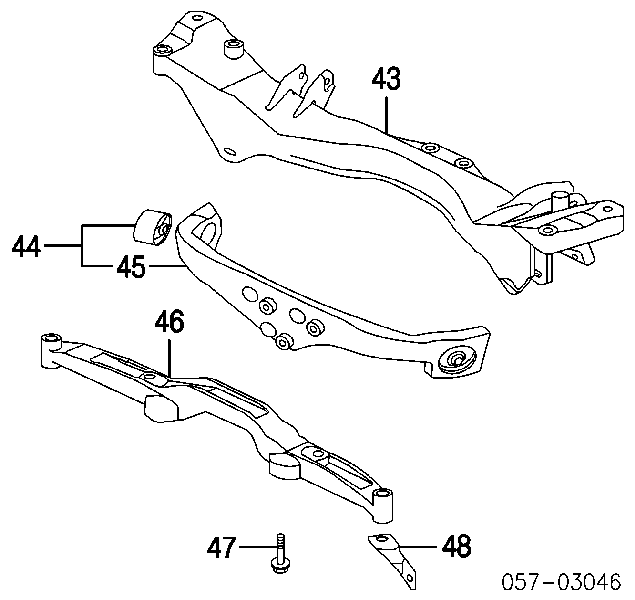Bloco silencioso traseiro de travessa de fixação de redutor traseiro para Mitsubishi Lancer (C6A, C7A)