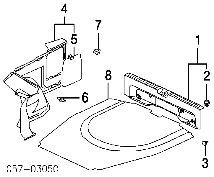 Cápsula (prendedor) de fixação de revestimento de tampa de porta-malas para Mitsubishi Lancer (CSA)