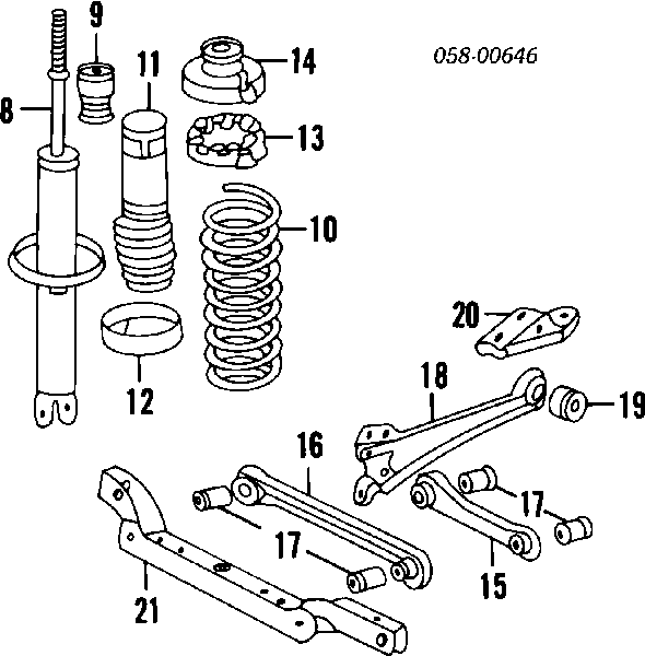 SLS-2074 Kavo Parts montante de estabilizador traseiro