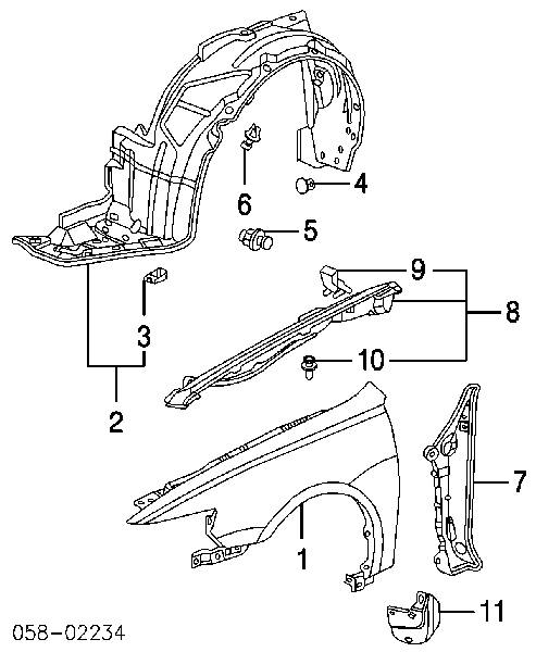 Cápsula (prendedor) de fixação do forro do pára-choque do pára-lama dianteiro para Honda Jazz (GD)