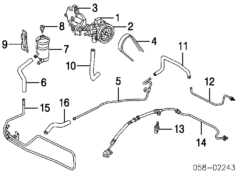 Шланг ГУР низкого давления, от бачка к насосу на Honda Accord VII 