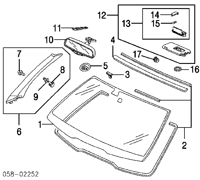 Moldura superior de pára-brisas para Honda Accord (CL, CM)