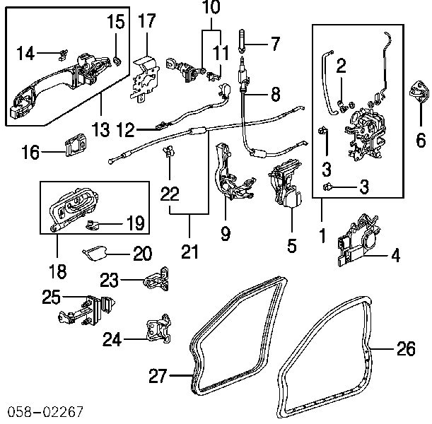 67460SDCA01ZZ Honda gozno da porta dianteira esquerda