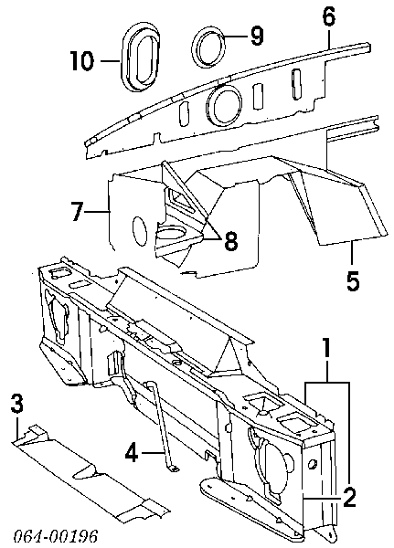 Суппорт радиатора в сборе (монтажная панель крепления фар) на Land Rover Discovery II 