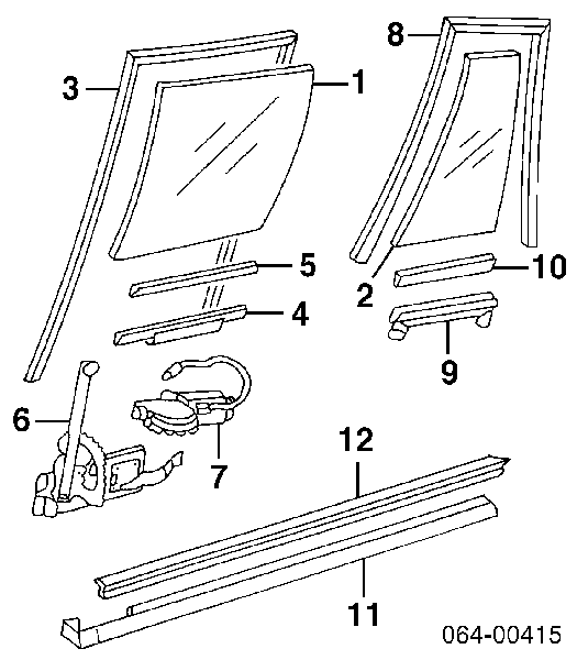 STC2884 Allmakes mecanismo de acionamento de vidro da porta traseira direita