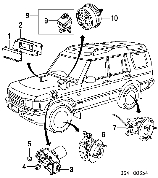 Модуль управления (ЭБУ) АБС (ABS) на Land Rover Discovery II 