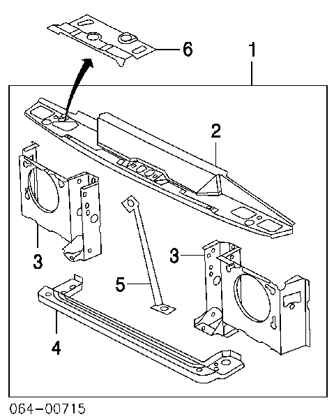 Suporte esquerdo do radiador (painel de montagem de fixação das luzes) para Land Rover Discovery (LJ ,LT)