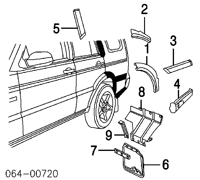 Moldura do pára-lama traseiro esquerdo para Land Rover Discovery (LJ ,LT)