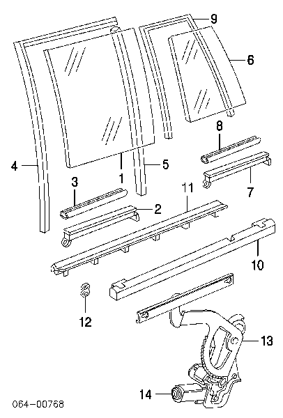 CVH101240 Allmakes mecanismo de acionamento de vidro da porta traseira direita