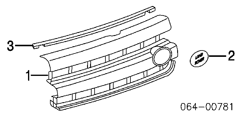 Эмблема решетки радиатора на Land Rover Discovery III 