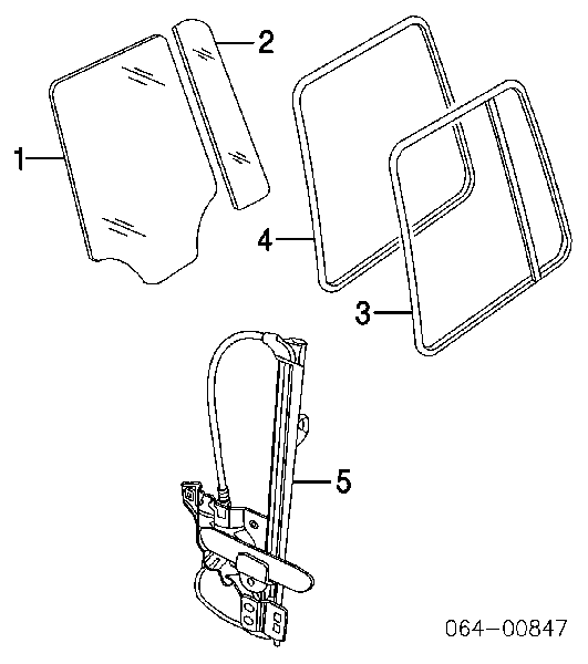 LR715W067 Prasco mecanismo de acionamento de vidro da porta traseira direita