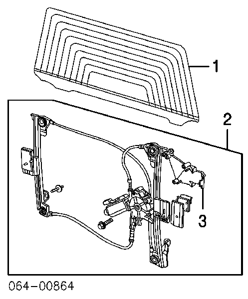 CVH101150 Land Rover механизм стеклоподъемника багажника (двери 3/5-й задней)