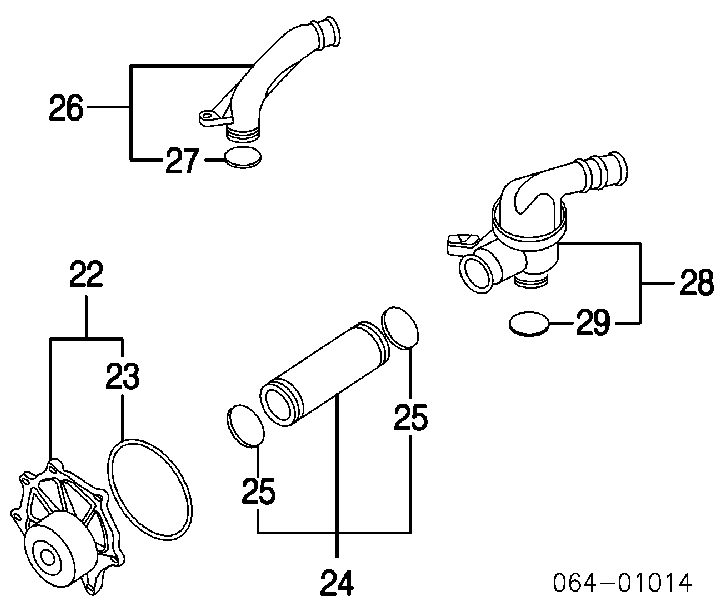 PEB102240L MG bomba de água (bomba de esfriamento)