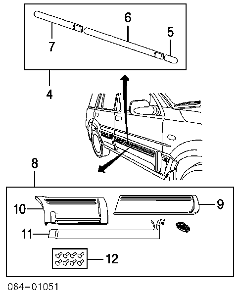 Molduras de portas, kit para Land Rover Freelander (LN)