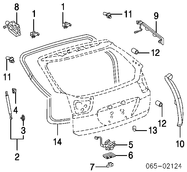 GS2A63620C Mazda amortecedor de tampa de porta-malas (de 3ª/5ª porta traseira)