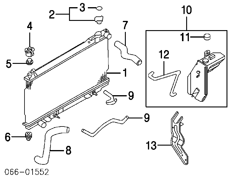 Mangueira (cano derivado) do radiador de esfriamento superior para Infiniti FX35 